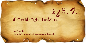 Ördögh Iván névjegykártya