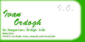 ivan ordogh business card